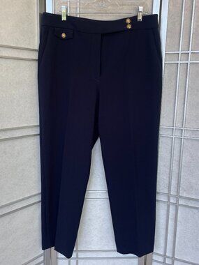 NWOT Veronica Beard Navy/Gold Renzo Pants sz 14